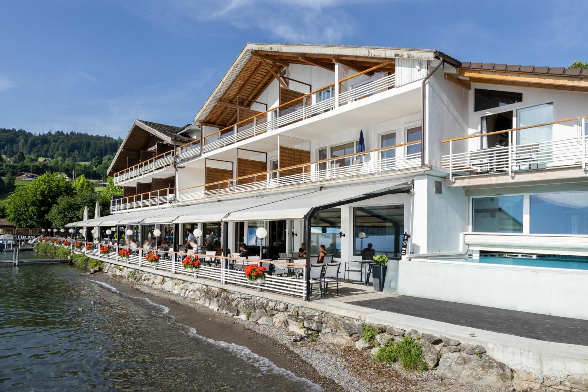 Strandhotel Seeblick Faulensee Exterior foto